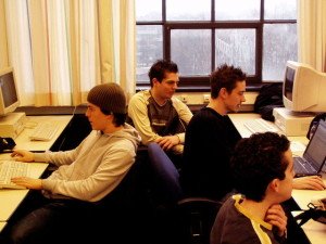 About us photo of researching information at work
