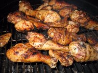Chicken drumbsticks on grill