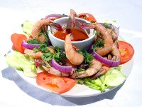Shrimp and salsa plate
